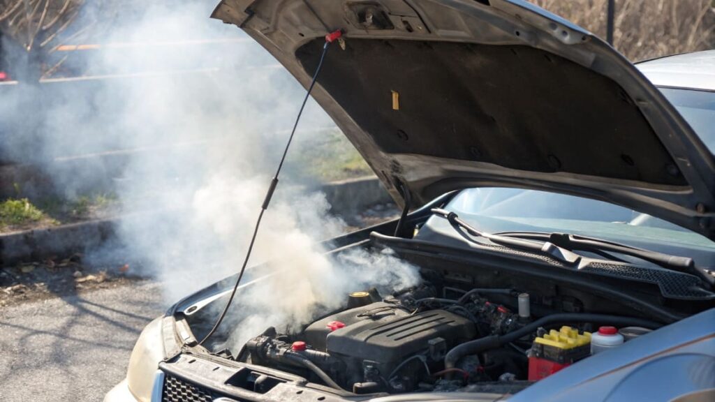 burning rubber smell off the engine?