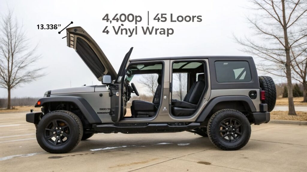 How Much Vinyl Wrap Do You Need for a 4-Door Jeep Wrangler?